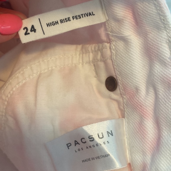 PacSun - size 24 - “high rise festival” pink tie dye shorts - Picture 2 of 3